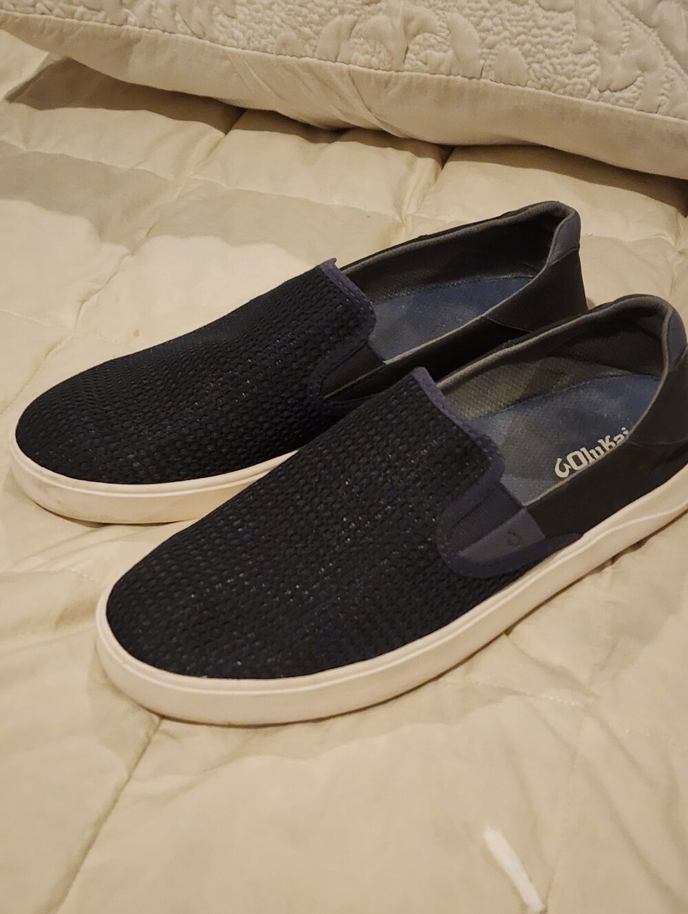 Mems Olukai Navy Blue Mesh Loafers Size 11